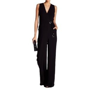 Ramy Brook Ronan Wide Leg Jumpsuit Black With Tie Side Size 0